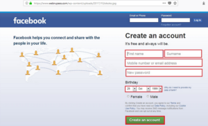 create new facebook account