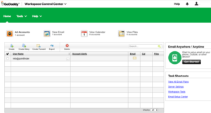 godaddy workspace webmailc reate account