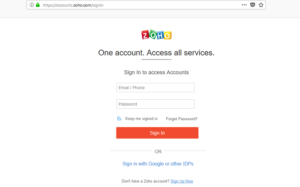 zoho mail login